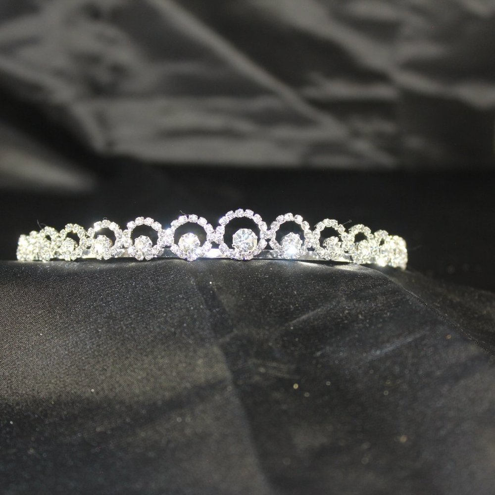 Crystal and Silver Metal Princess Crown-TIA19
